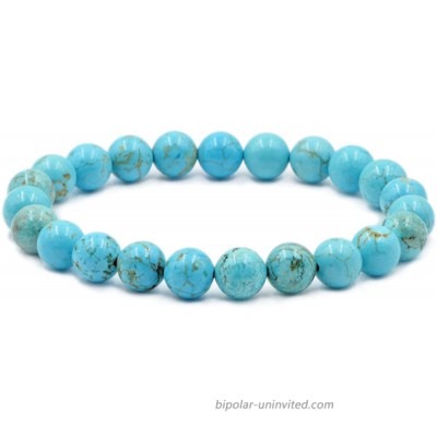 AD Beads Natural Gemstone Round Beads Stretch Bracelet Healing Reiki 8mm Blue Turquoise