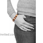 AMBERAGE Natural Baltic Amber Stretch Bracelet for Women - Hand Made from Polished Certified Baltic Amber Beads