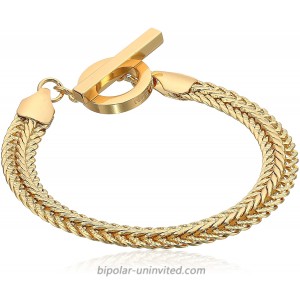 Anne Klein Classics Gold Tone Flat Chain Flex Bracelet One Size