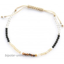Balipura Aura Bracelet - '' Protection'' 2mm Natural Healing Gemstones & Crystals for Women - Black Tourmaline Citrine & Quartz - 925 Silver Beads - Handmade in Bali - Blessed by a Balinese Priest