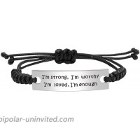 Bracelet I Am Strong I Am Worthy I Am Loved I Am Enough Ring Inspirational Faith Gifts for Women Strong Women Gifts
