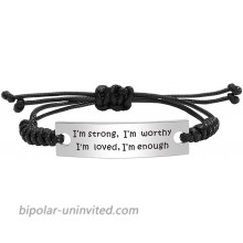 Bracelet I Am Strong I Am Worthy I Am Loved I Am Enough Ring Inspirational Faith Gifts for Women Strong Women Gifts