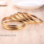 Castillna 14K Plated Gold Bangle Bracelets for Women Christmas Birthday Gifts Set of 7 Pieces 9 Inches