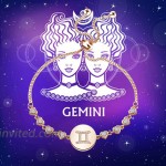 ENSIANTH Rose Gold Zodiac Sign Adjustable Bracelet Birthday Gift for Women Girls BR-Gemini