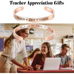 EPIRORA Teacher Appreciation Gifts Bracelet for Women- Graduation End of Year Teacher Gift Cuff Bangle | Grad Inspirational Jewelry Thank You Gifts for Teachers