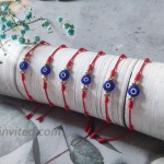 Evil Eye Bracelet 7 Knot Lucky Bracelets Adjustable Kabbalah String Bracelet for Women Men Family Fits Adult 6pcs Red Set