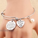 FEELMEM Daughter-in-Law Bracelet You Were Hand Chosen By My Son And Are Like A Daughter To Me Bangle Bracelet Gift for Daughter In Law silver