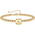 Gold Initial Bracelets for Women 14K Gold Filled Initials A Bracelet Minimalist Initial Bracelet Gold Bracelets for Women Teen GirlsA