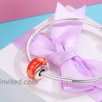 JIAYIQI Murano Glass Charm Fit Pandora Charm Bracelets 925 Sterling Silver Glass Beads Charm fit Pandora Bracelet and and Necklace