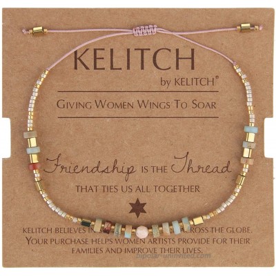 KELITCH Seed Beaded Friendship Bracelets Thin Rope Bracelets Women New Fashion Handmade Jewelry Champagne F