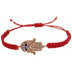 KISONI Hamsa Bracelet Cubic-Zirconia Evil Eye Hand of Fatima Charm Protection Red String Bracelets