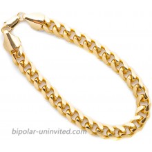 LIFETIME JEWELRY 9mm Cuban Link Chain Bracelet for Men and Women 24k Gold Plated Yellow Gold 8