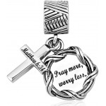LilyJewelry Bible Dangle Charm Christian Keep Faith Cross Beads for Bracelets Style03