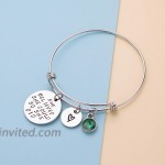 LIUANAN She belived she could so she did Inspirational Bracelet Expandable Bangle Birthstone Stainless Steel Cuff Emerald-May …
