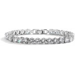 Mariell Silver Platinum 6 1 2 Petite Size CZ Crystal Bridal Tennis Bracelet Perfect for Smaller Wrist