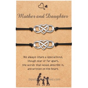 Mother Mom Daughter Bracelet Set Mother's Day Gifts for Mom Daughter Mommy and Me Infinity Heart Matching Bracelet for 2 Jewelry Gift for Mother Girls Women