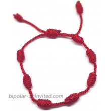 MYSTIC JEWELS By Dalia – Kabbalah Bracelet – 7 Knots of Red Thread – Unisex – Adjustable – Eye Protection – Good Luck – Good Luck