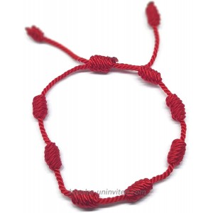 MYSTIC JEWELS By Dalia – Kabbalah Bracelet – 7 Knots of Red Thread – Unisex – Adjustable – Eye Protection – Good Luck – Good Luck