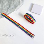 Nanafast Rainbow Bracelet Nylon Watch Band Bracelet LGBT Pride Bracelet for Gay & Lesbian Adjustable Wristband for Men Women 20mm
