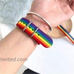 Nanafast Rainbow Bracelet Nylon Watch Band Bracelet LGBT Pride Bracelet for Gay & Lesbian Adjustable Wristband for Men Women 20mm