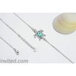 OneSight Blue Opal Sea Turtle Bracelet Sterling Silver Bracelets Jewelry for Women Gifts