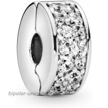 Pandora Jewelry Clear Pave Clip Cubic Zirconia Charm in Sterling Silver