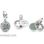 Pandora Jewelry Lucky Four Leaf Clover Dangle Crystal and Cubic Zirconia Charm in Sterling Silver