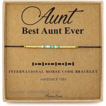 RareLove Best Aunt Ever Gifts Aunt Morse Code Beaded Bracelet Secret Message Jewelry Gift for Her Waterproof Birthday for Aunts from Niece Nephew