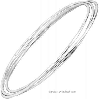 Silpada 'Empowered' Set of Three Bangle Bracelets in Rhodium-Plated Sterling Silver