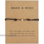 Simple Adjustable Braided Heart Shaped Bracelet With Wish Cards Star Wrap Wristband Bangle For Women Girls Friendship Jewelry 5Pcs Pack-star