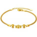 Solid 18k Yellow Gold Bead Bracelet for Women Fine Anniversary Jewelry Gifts for Wife Present for Her 6.5-7.7