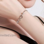 SOLINFOR Friendship Bracelet - Two Interlocking Hearts Sterling Silver Bracelet - BFF Friends Friendship Birthday Jewelry Gift Idea for Women