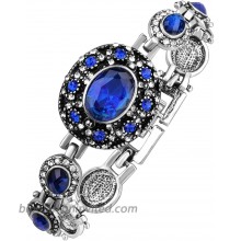Speverdr Ancient silver and blue rhinestone alloy bracelet birthday gift birthday gift for girlfriend