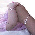 Sterling Silver Mom and Me Double Heart Bracelet Set for Mom and Daughter Set-MED