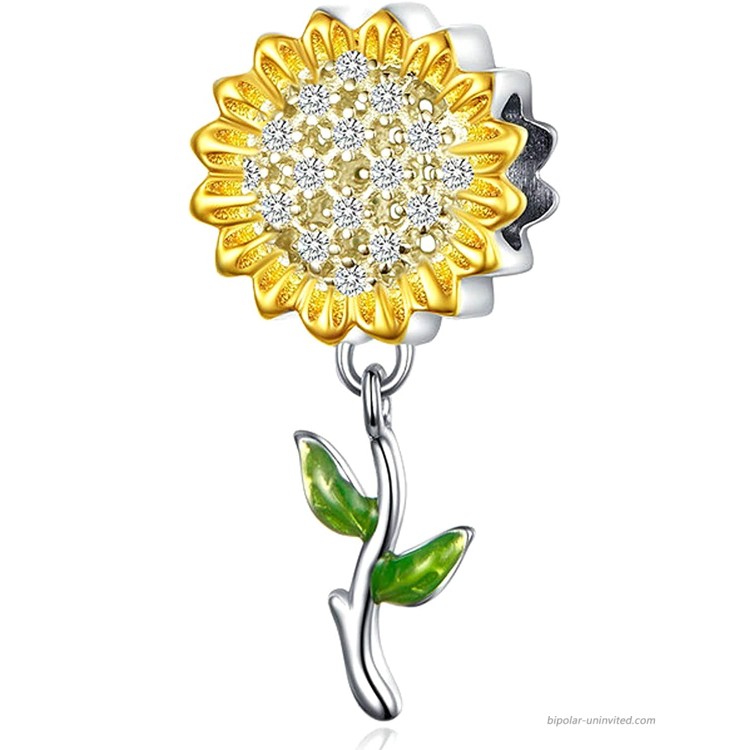 Sunflower Charms Fits Pandora Charms Bracelets You are My Sunshine Lucky Charms 925 Sterling Silver Dangle Pendant Bead for Women Gift