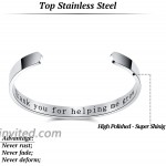 Teacher Appreciation Gift - Stainless Steel Teach Love Inspire Cuff Bangle Bracelet for Women Jewelry for Teachers Birthday gifts for Teachers Thank you for helping Me Grow Gift