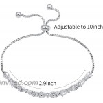 WeimanJewelry Real Gold Plated Adjustable Teardrop and Round Cut CZ Cubic Zirconia Bridal Chain Bracelet for Women Silver