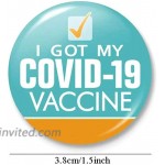 10Pcs I Got My Covid-19 Vaccine Pinback Buttons Pins Brooches 1.5inch 2021 Health Commemorate Brooch Sweater Brooch Pin Ornament for Woman Man multi-color