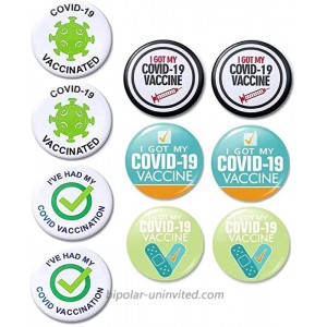 10Pcs I Got My Covid-19 Vaccine Pinback Buttons Pins Brooches 1.5inch 2021 Health Commemorate Brooch Sweater Brooch Pin Ornament for Woman Man multi-color