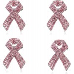 20 Pcs Pink Ribbon Pins Set Official Breast Cancer Awareness Lapel Pins Crystal Pins Hope Ribbon Lapel Rhinestone Pins Brooches for Women-4Pcs