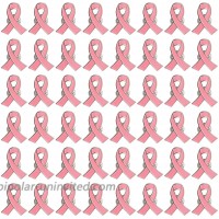 48 Pcs Breast Cancer Awareness Pins- 1 × 0.8 Inch Small Pink Ribbon Lapel Pins Metal Brooch Hope Ribbon Pins for Breast Cancer Survivor Charity Event Fundraising Gathering Women Girls Clothes Decor
