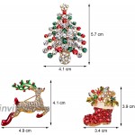 6 Pieces Rhinestone Crystal Christmas Brooch Christmas Brooch Pins for Xmas Holiday Party Celebration Snowflake Penguin Bell Bow Knot Reindeer Christmas Tree and Boots