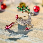 6 Pieces Rhinestone Crystal Christmas Brooch Christmas Brooch Pins for Xmas Holiday Party Celebration Snowflake Penguin Bell Bow Knot Reindeer Christmas Tree and Boots