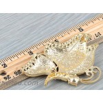 Alilang Golden Tone Butterfly Insect with Enamel Wild 80s Cheetah Cat Pattern Wing Animal Brooch Pin Brooches And Pins