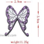 Anime Demon Slayer Cosplay Kimetsu No Yaiba Keychains Butterfly Hairpin Accessory Brooch Keyring，The best choice for fans Violet