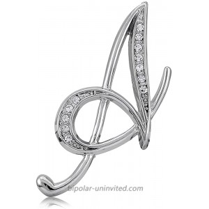 BERRICLE Rhodium Flashed Base Metal Initial Letter 'A' Fashion Brooch Pin Brooches And Pins