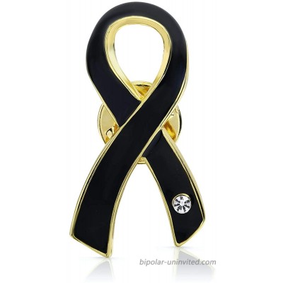 Black Awareness Ribbon Lapel Pin Mourning Melanoma