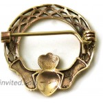 Bronze Norse Irish Claddagh Brooches Clothes Fasteners - Cloak Scarf Shawl Pin Vintage Jewelry