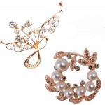 Brooch Pins for Women JACGLB Elegant Pearl Rhinestone Broches Fashion Accessory flower