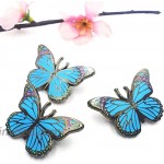 Butterfly Hard Enamel Pin with Blue Gilttering as Gift for Yourself Friends Make You Sparkle Lovely at Party Wedding Banquets